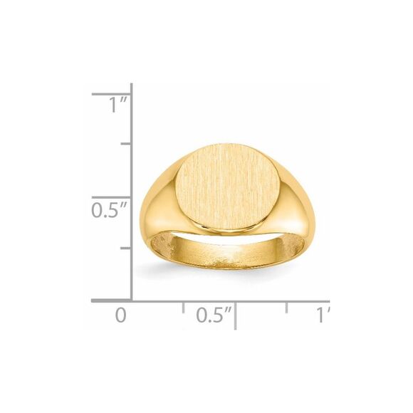 Kazi Luxury 14k Yellow Gold 12.5x13.5mm Open Back Signet Ring